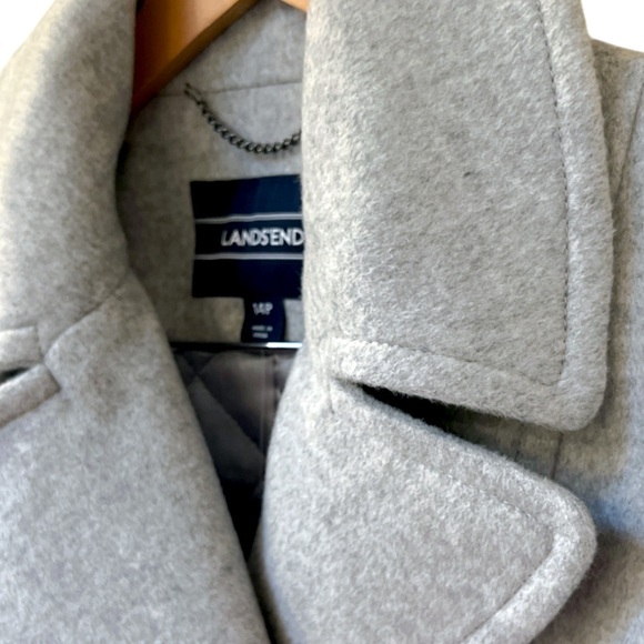 Lands’ End Women’s Insulated Wool Pea Coat | 14 Petites | Light Heather | $65 - Picture 9 of 9